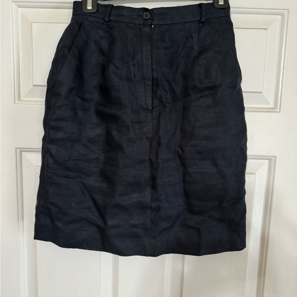Talbots 4P fully lined navy linen skirt. - Picture 3 of 6